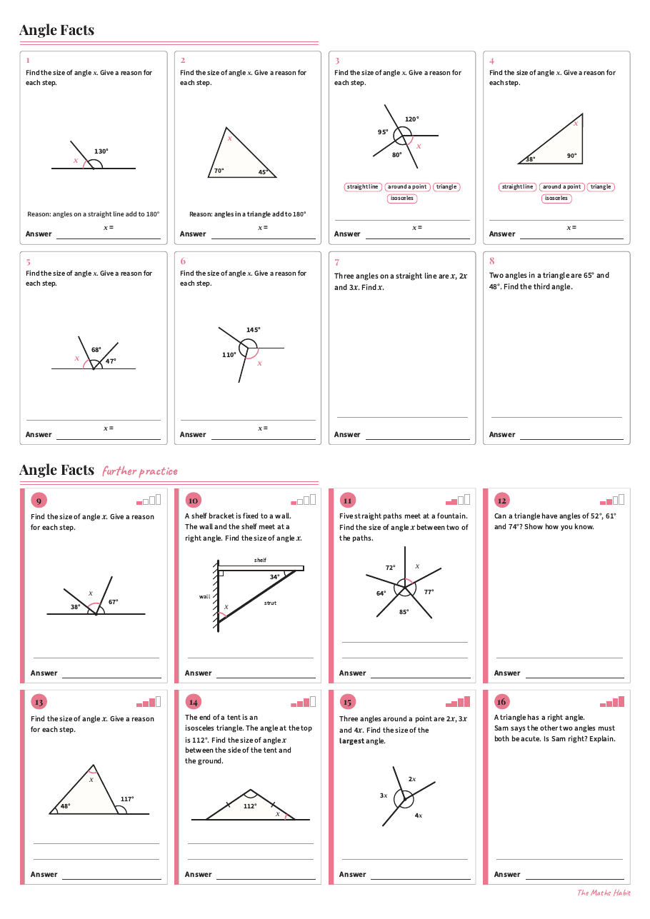 Angle facts, first page
