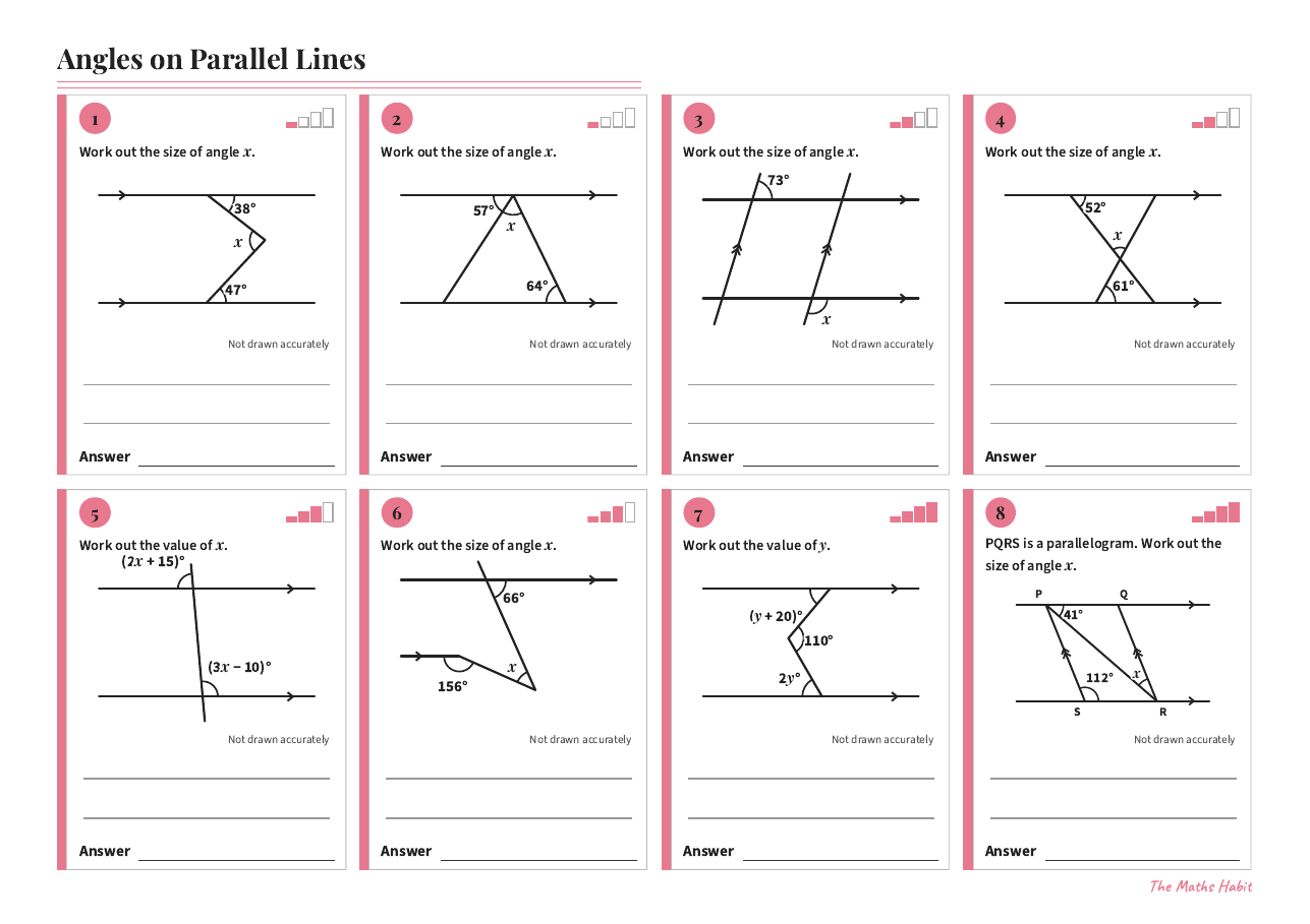 Angles on parallel lines, Extend, first page