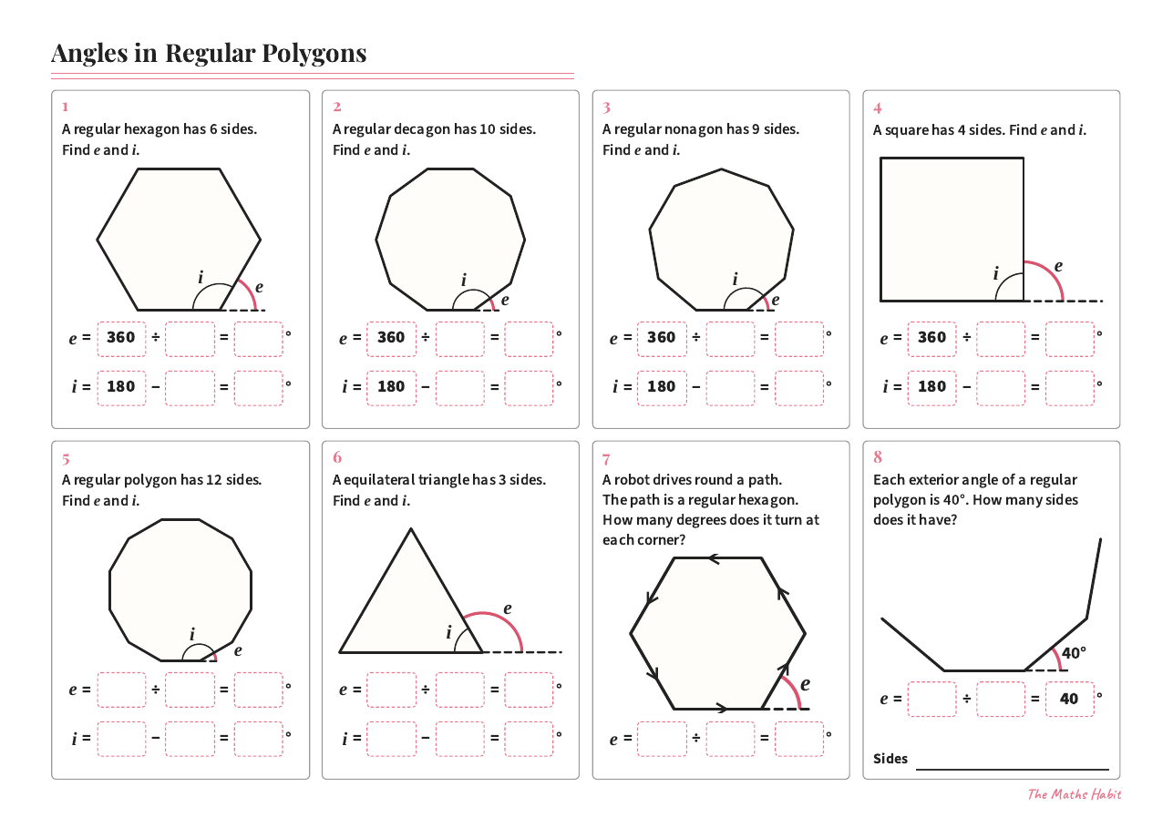 Angles in regular polygons, first page