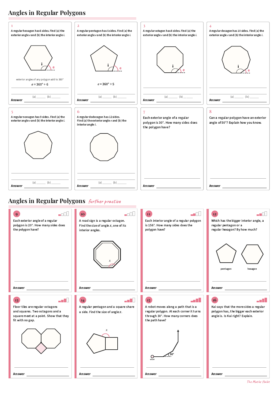 Angles in regular polygons, first page