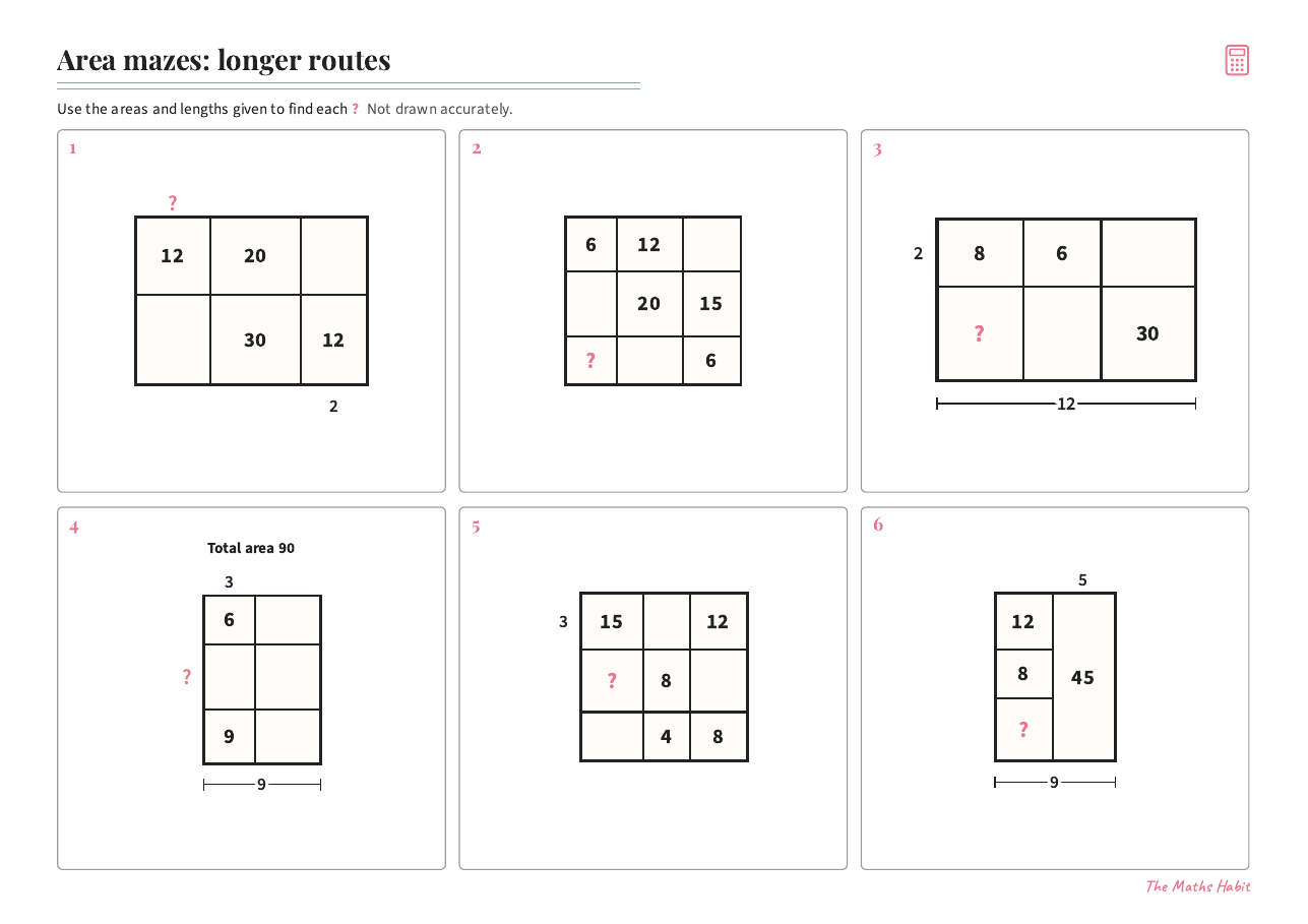 Area mazes: longer routes, first page