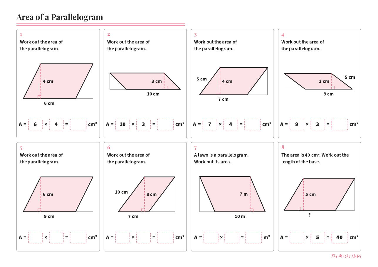 Area of a parallelogram, first page