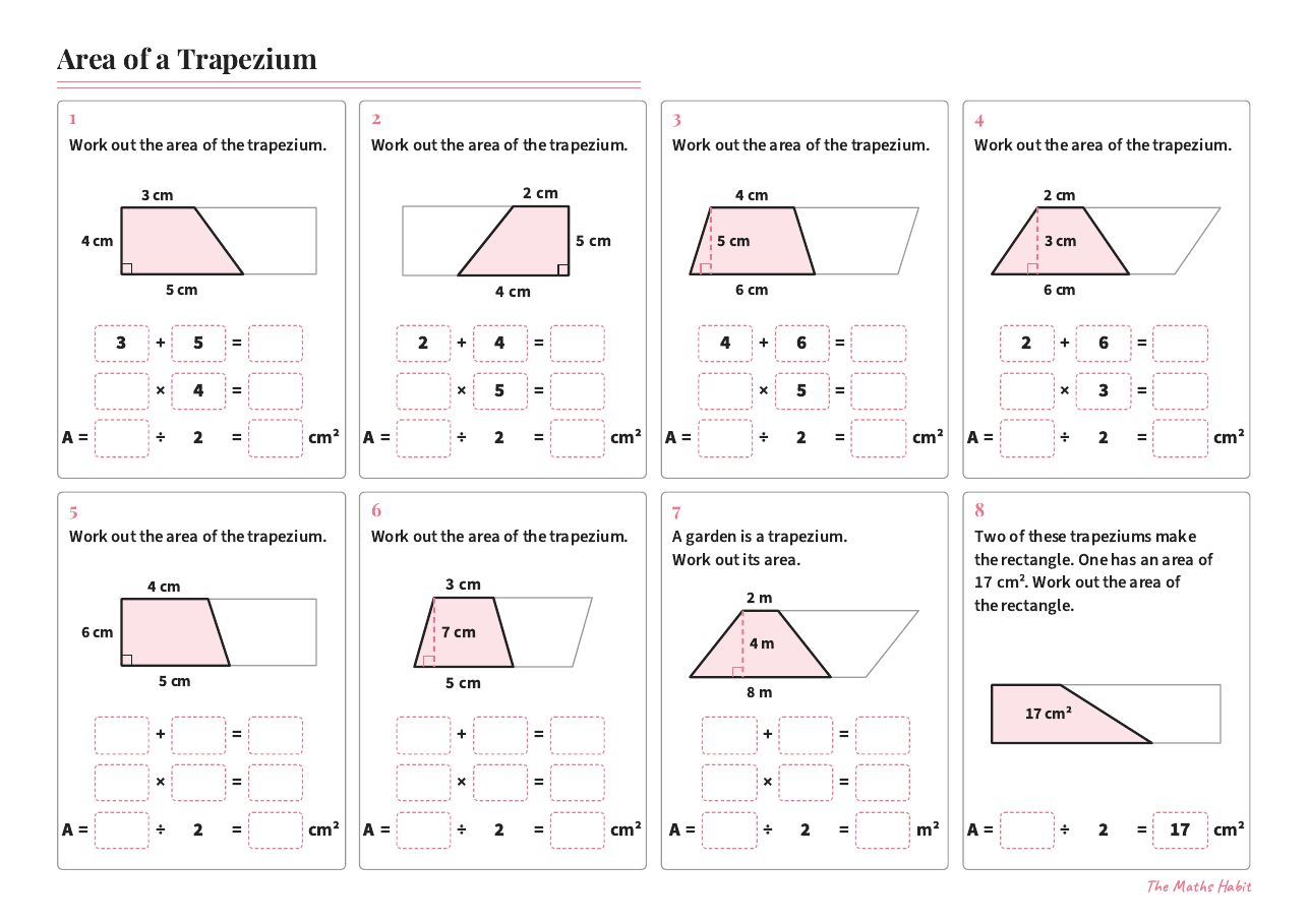 Area of a trapezium, first page
