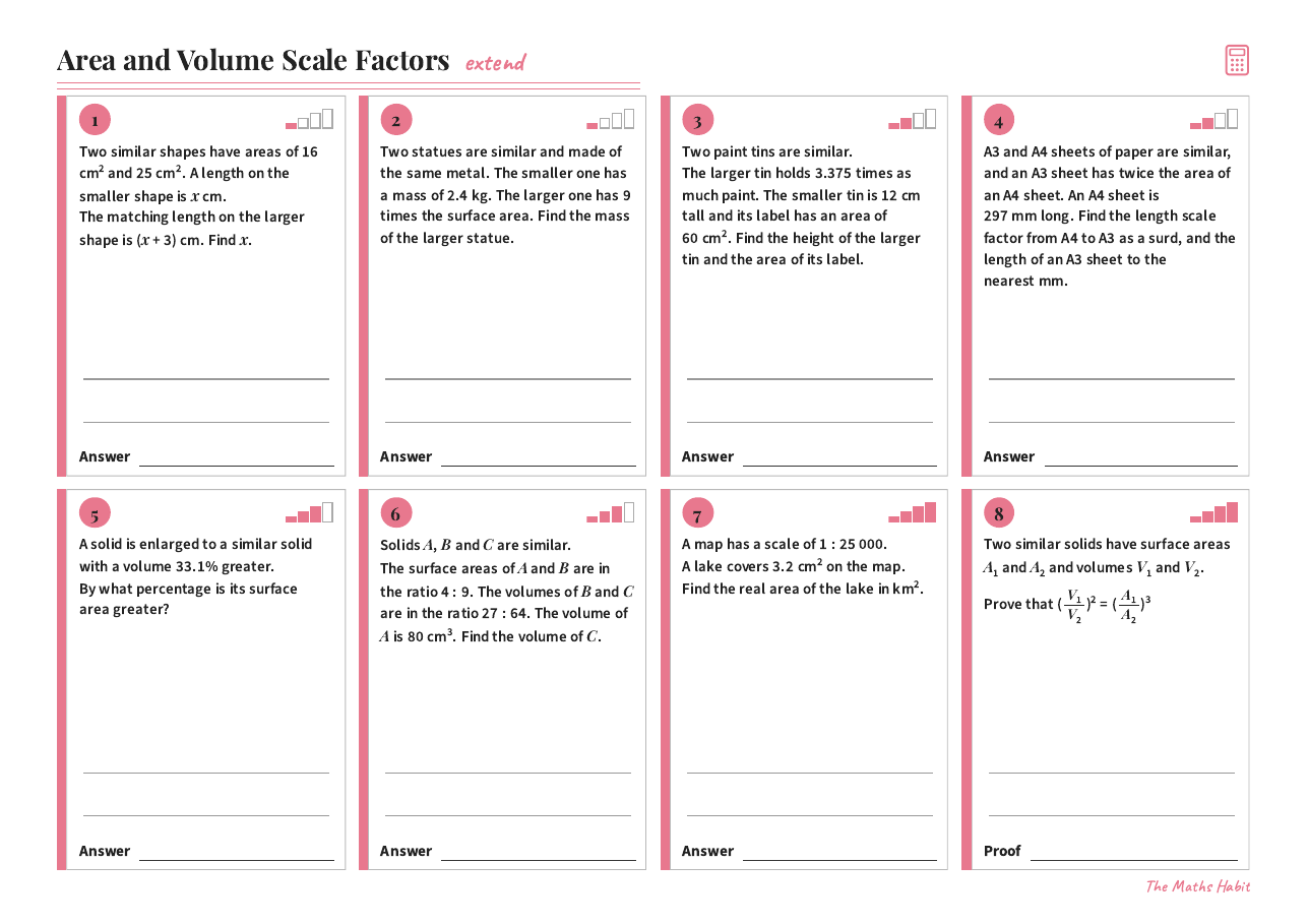 Area and volume scale factors, Extend, first page