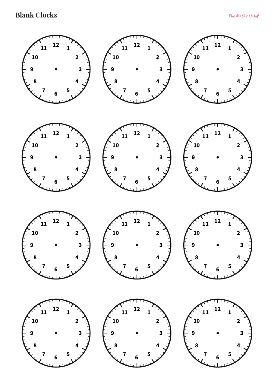 Blank clocks, first page