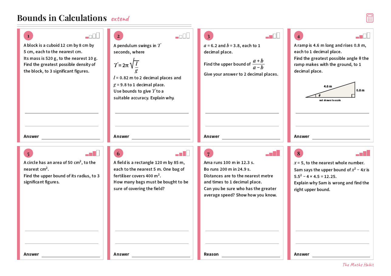 Bounds in calculations, Extend, first page
