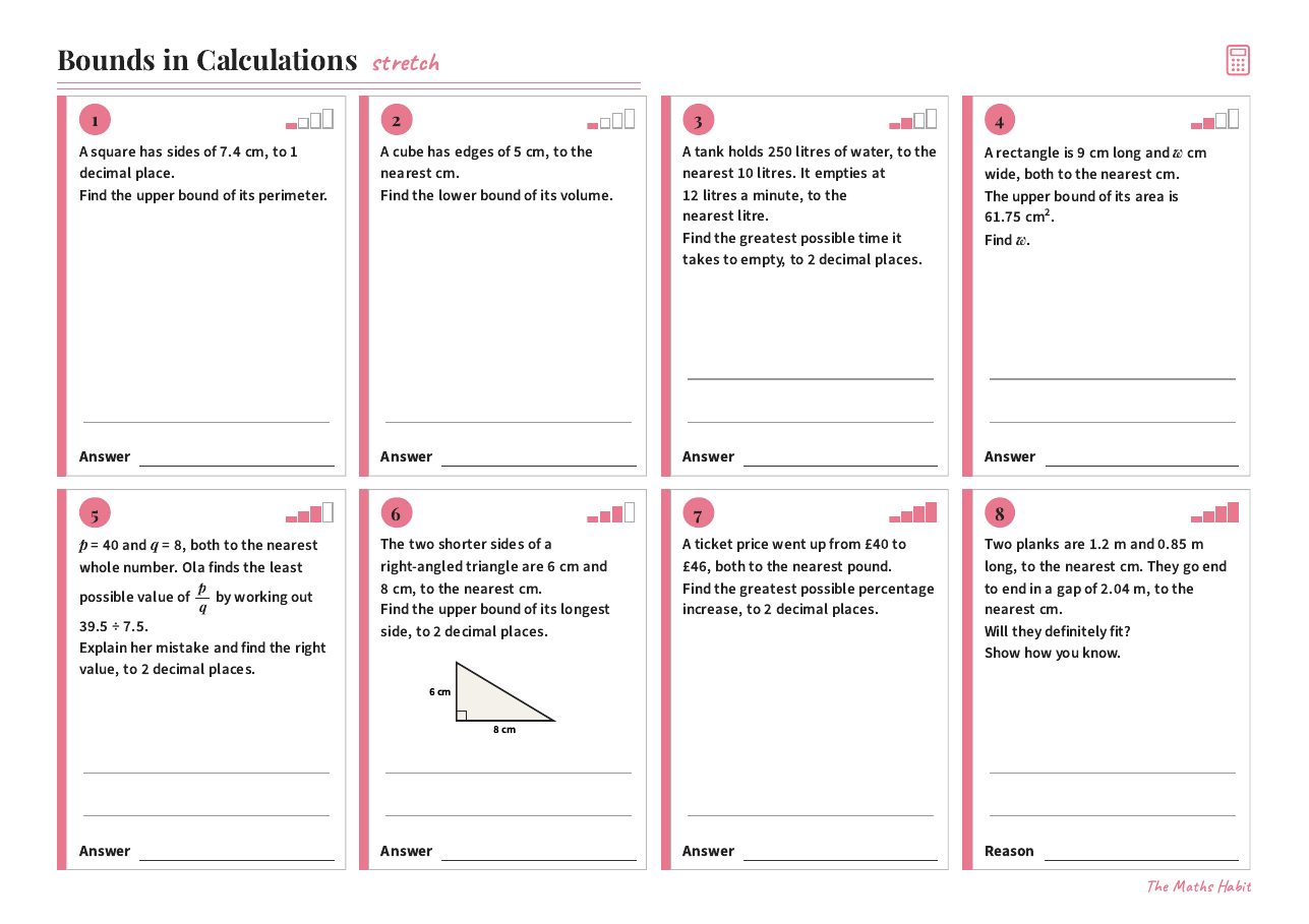 Bounds in calculations, Stretch, first page