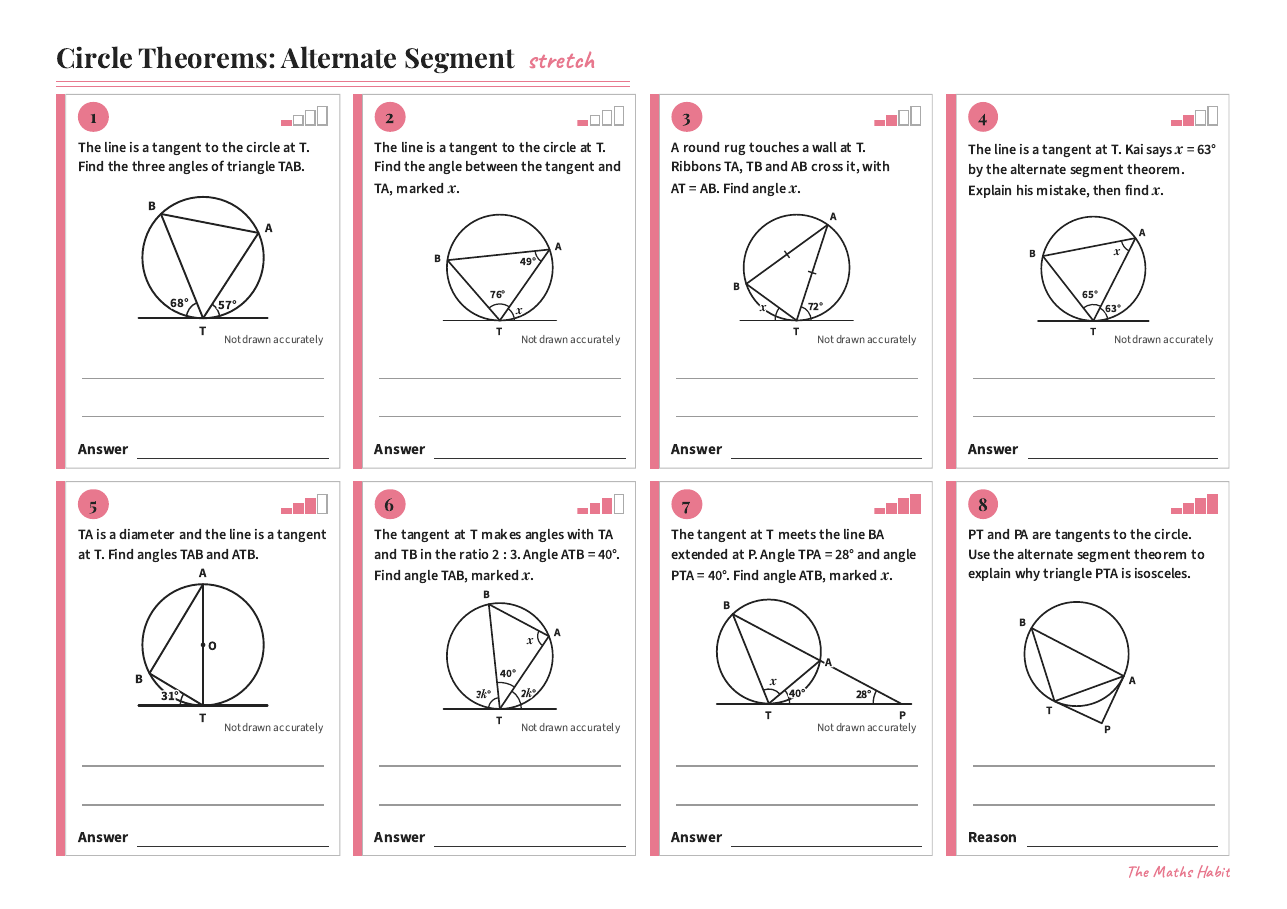 Circle theorems: alternate segment, Stretch, first page