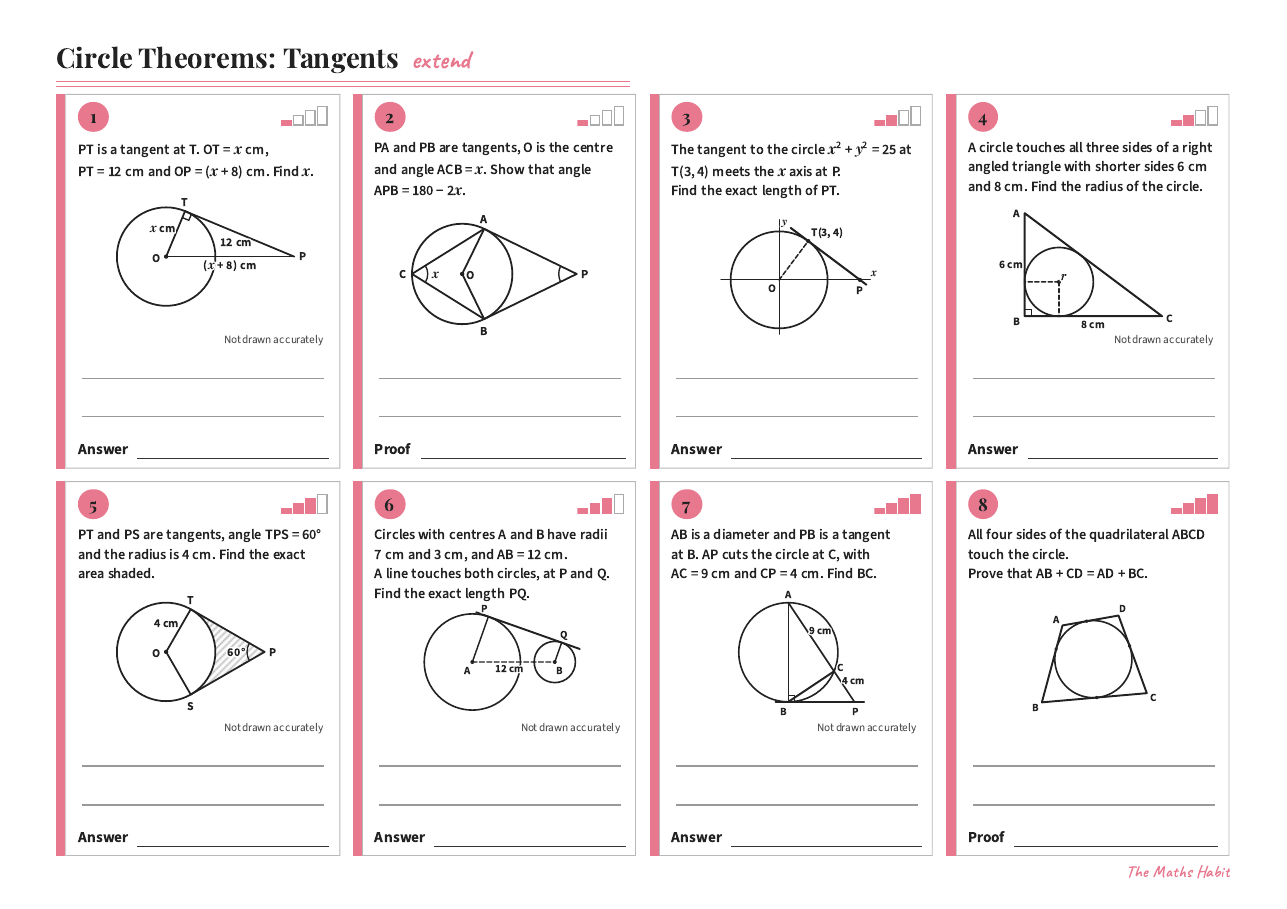 Circle theorems: tangents, Extend, first page