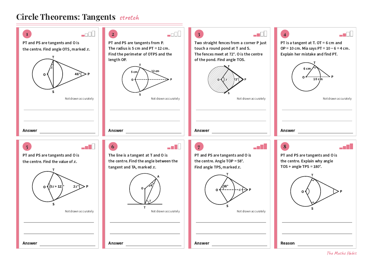 Circle theorems: tangents, Stretch, first page
