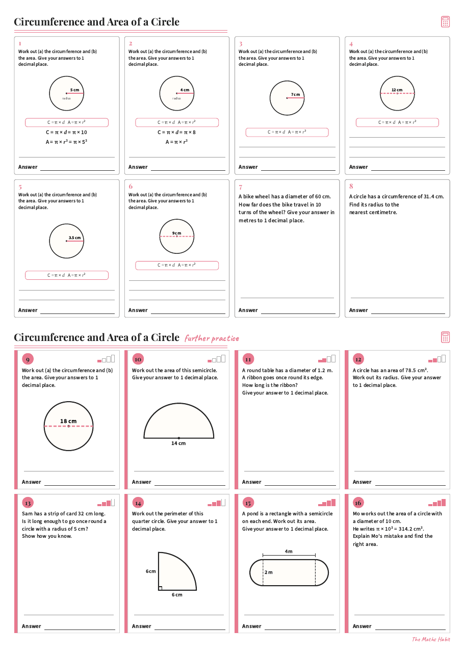 Circumference and area of a circle, first page