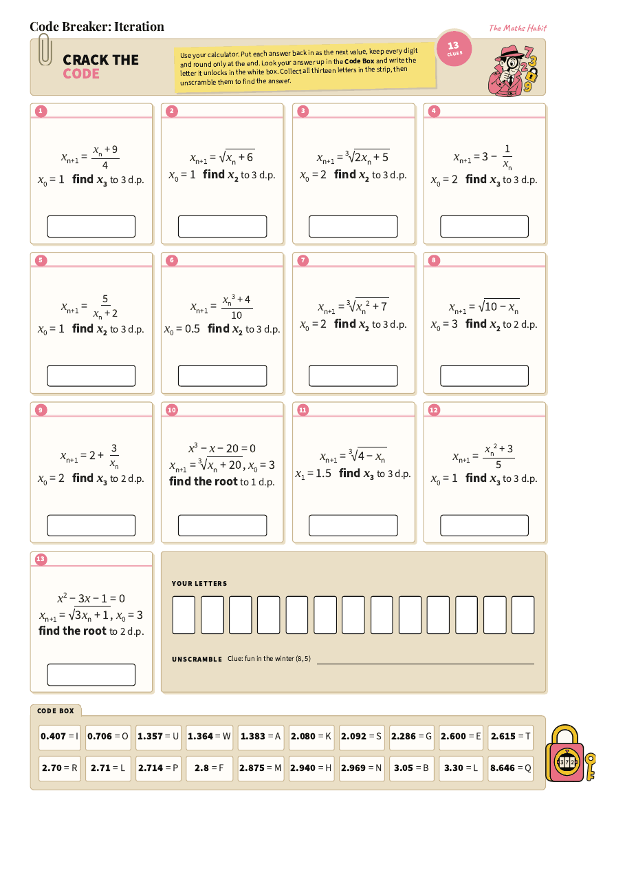 Code breaker: iteration, first page
