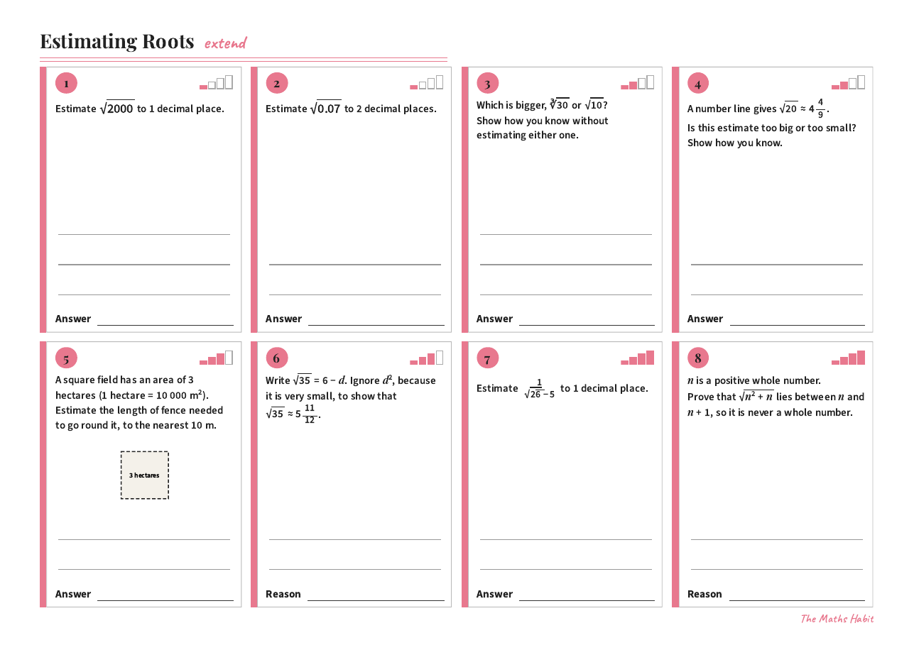 Estimating roots, Extend, first page