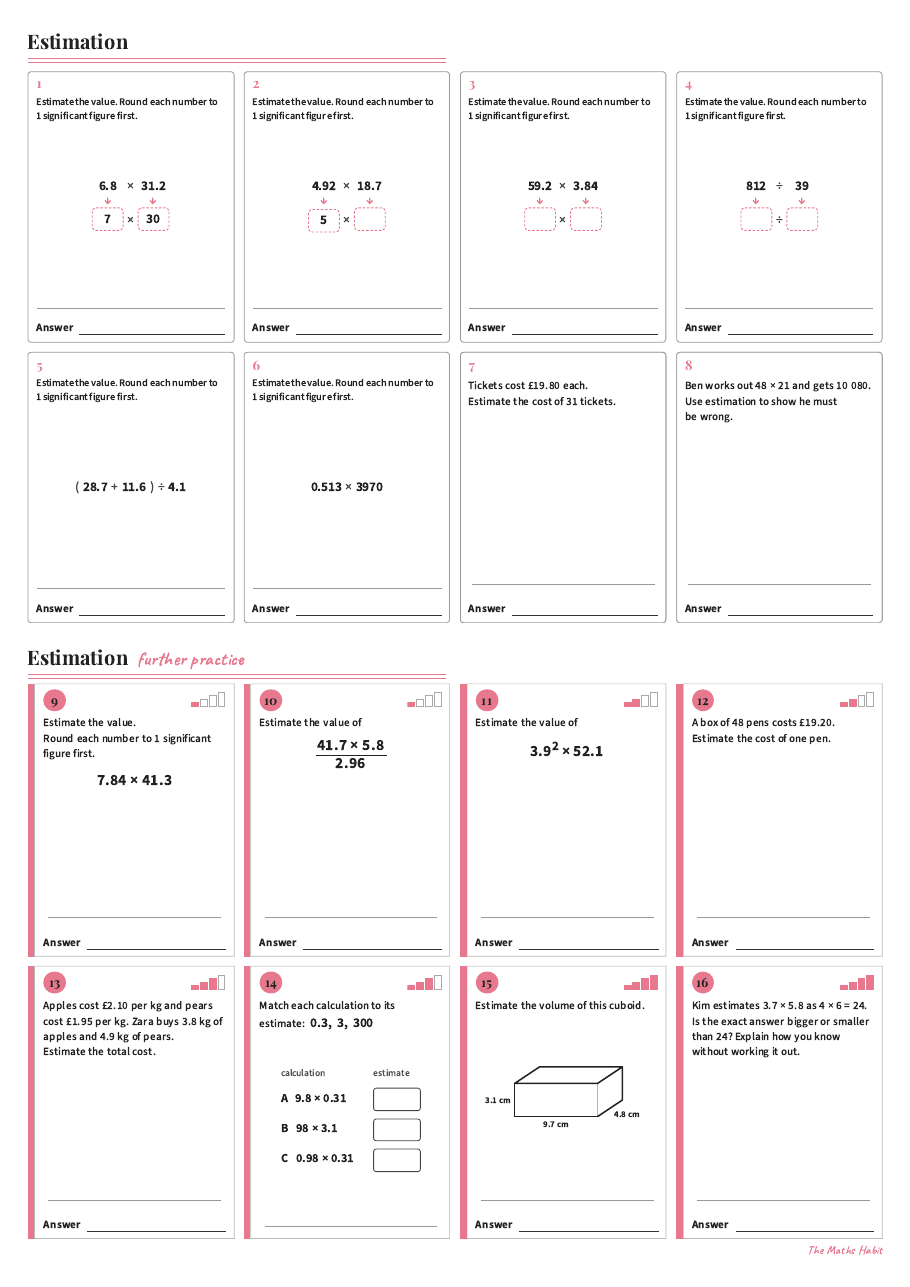 Estimation, first page