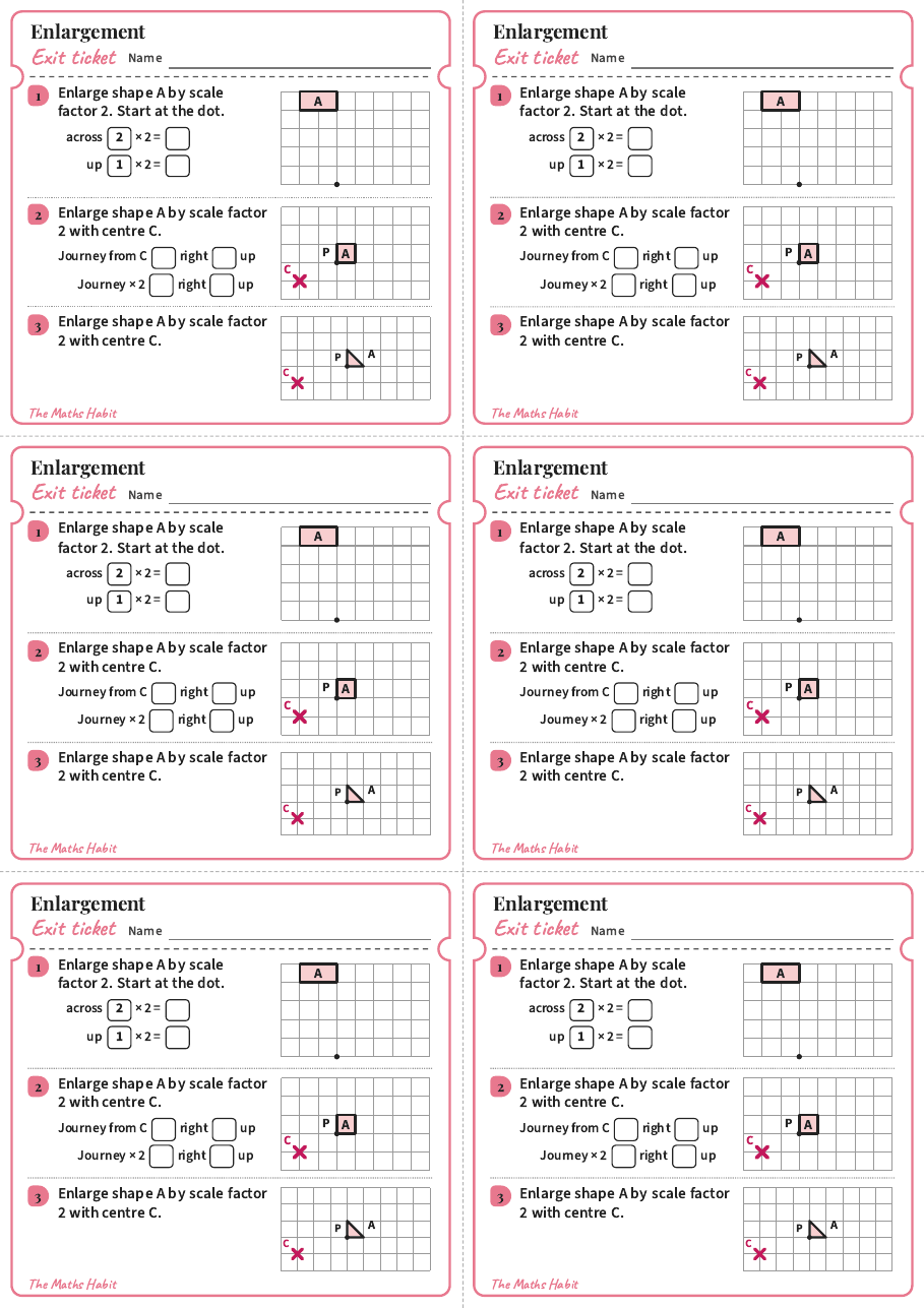 Enlargement, exit tickets