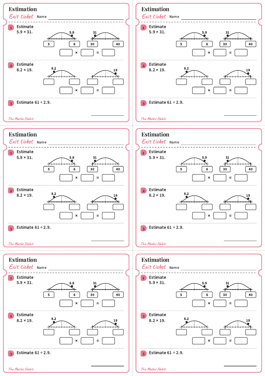 Estimation, exit tickets