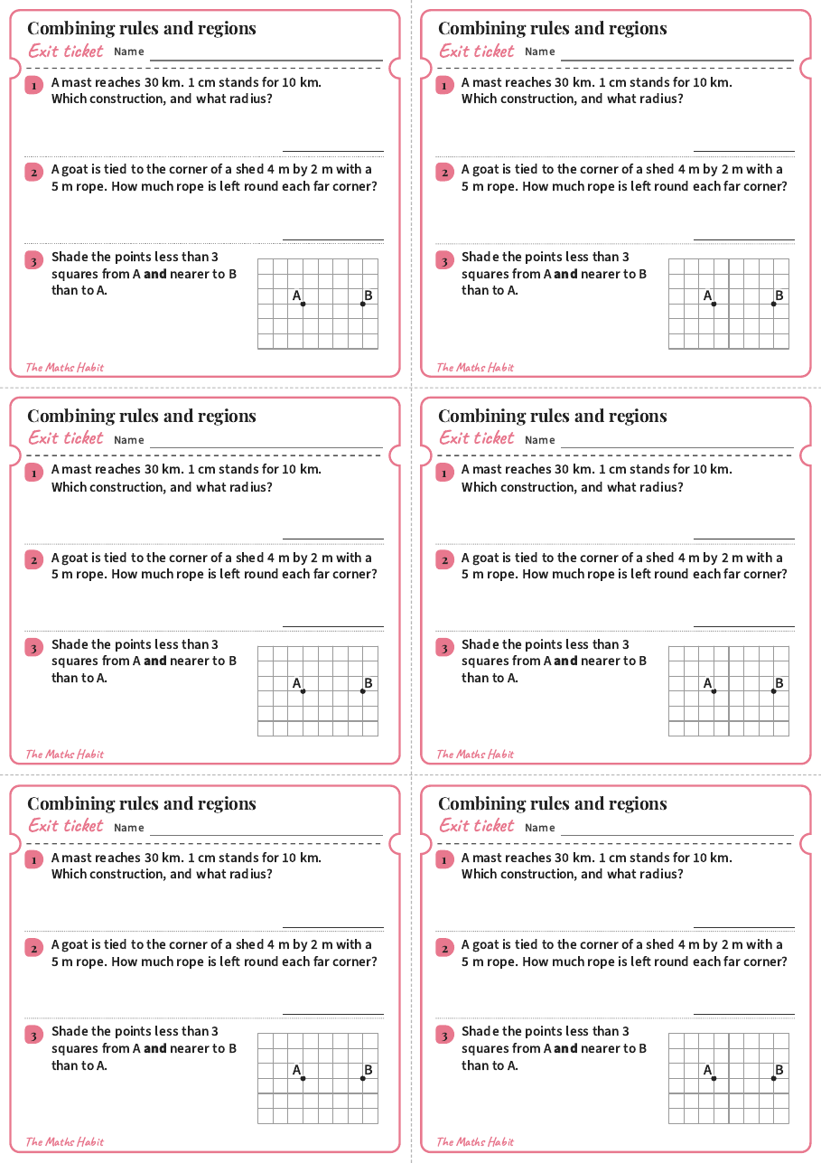 Loci: combining rules and regions, exit tickets