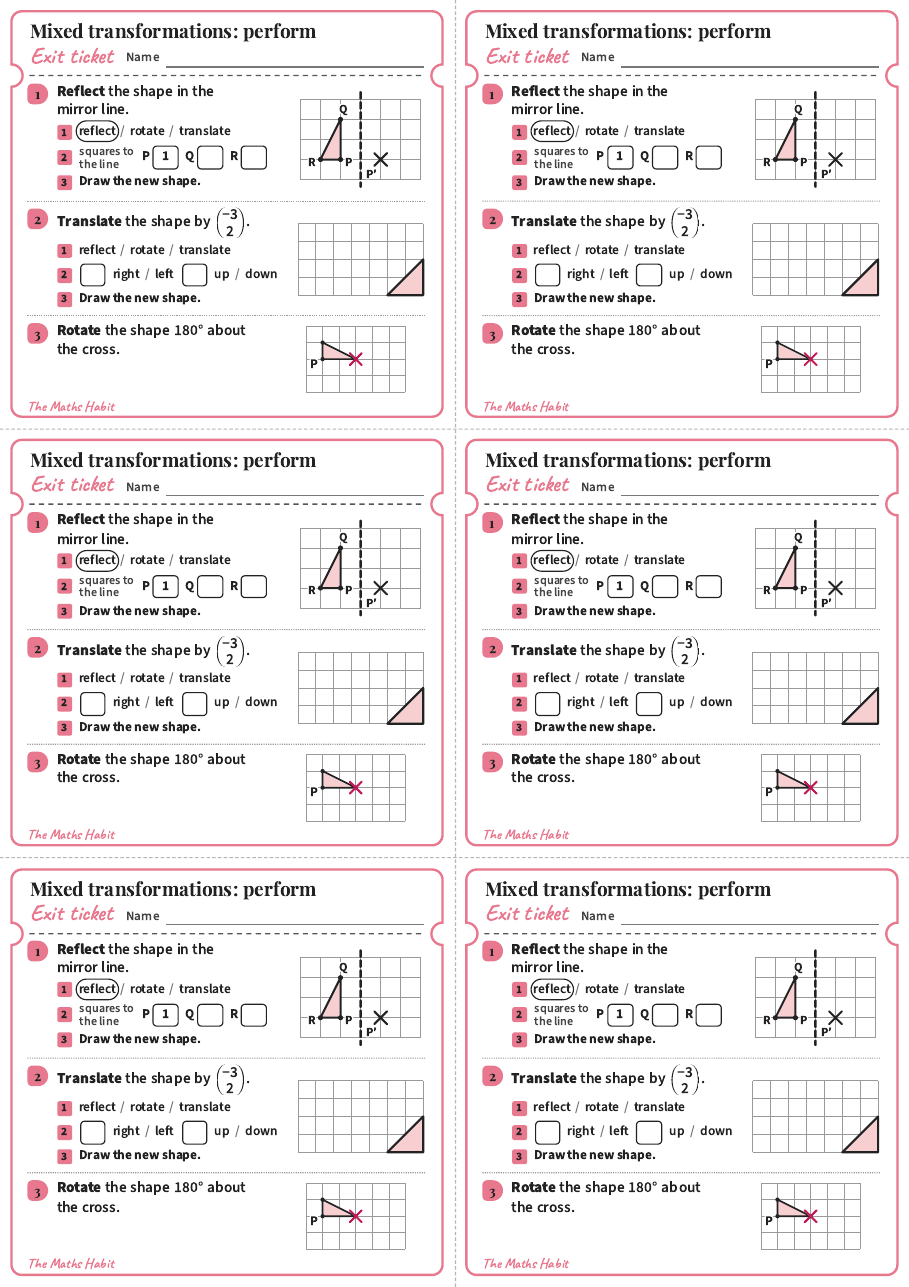 Mixed transformations: perform, exit tickets