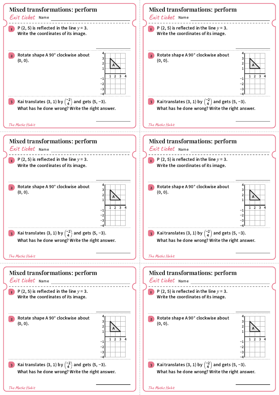 Mixed transformations: perform, exit tickets