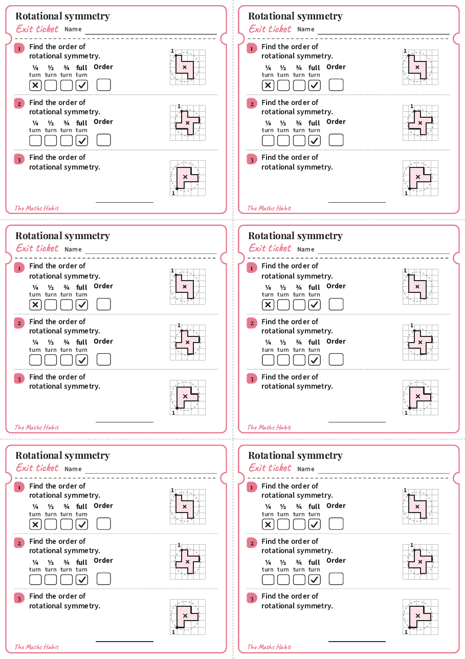 Exit ticket: Rotational symmetry, first page
