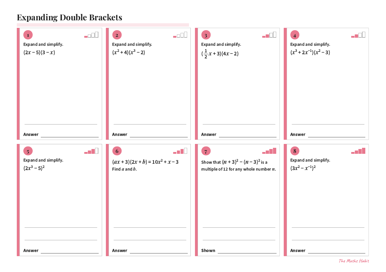Expanding double brackets, Extend, first page