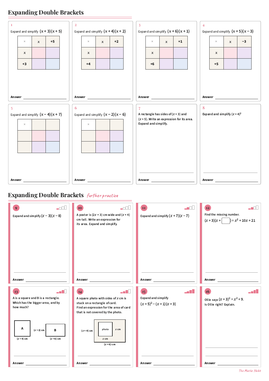 Expanding double brackets, first page