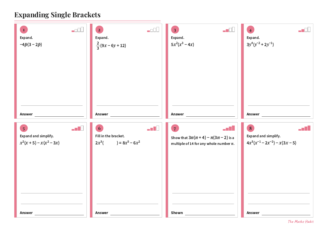 Expanding single brackets, Extend, first page