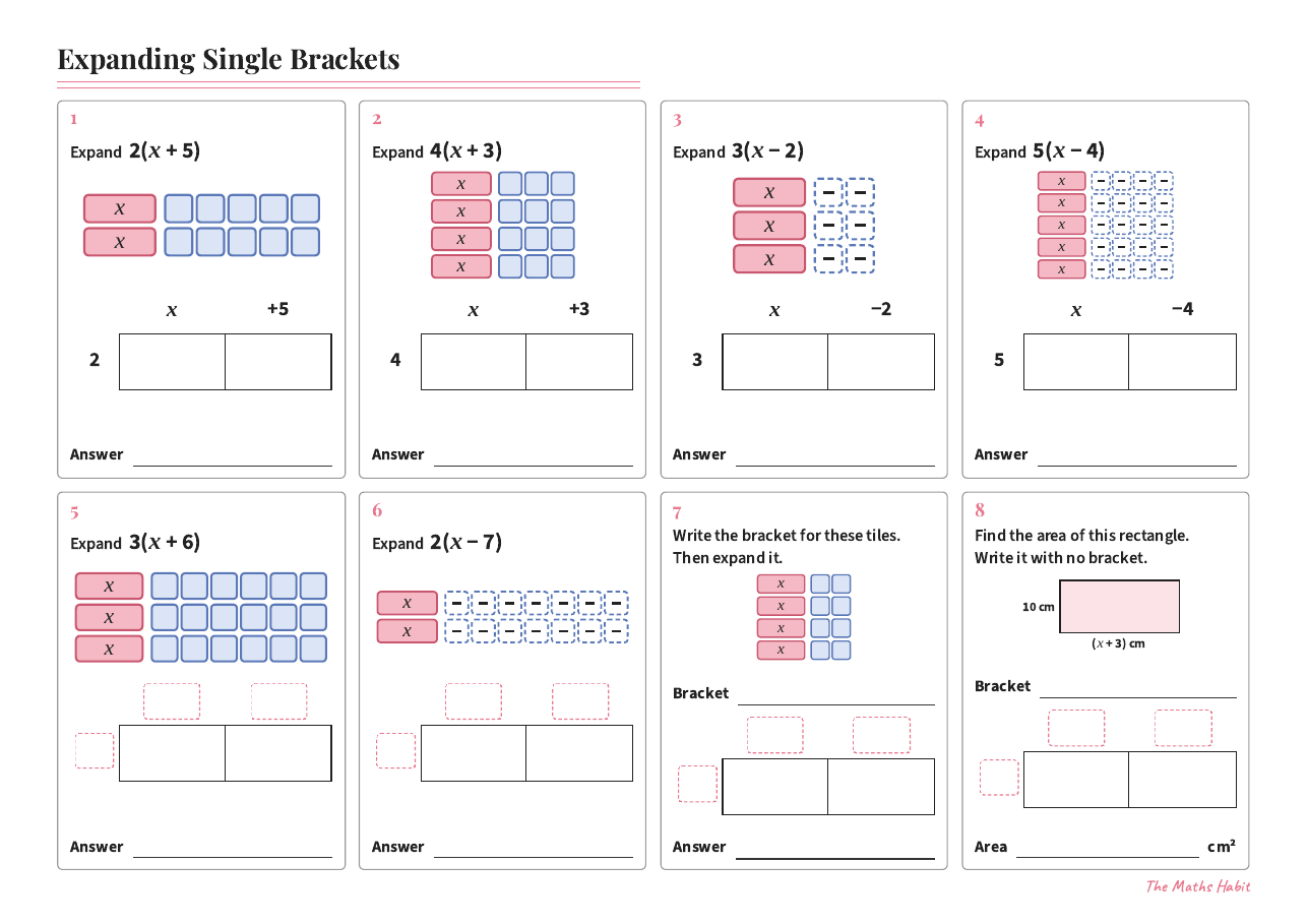 Expanding single brackets, first page