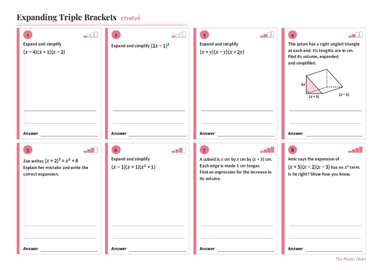 Expanding triple brackets, Stretch, first page