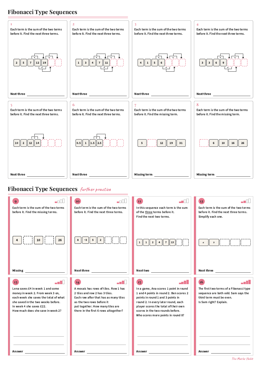 Fibonacci type sequences, first page