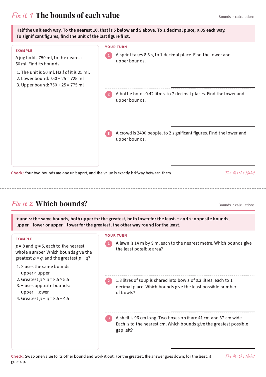 Fix it cards: bounds in calculations, first page