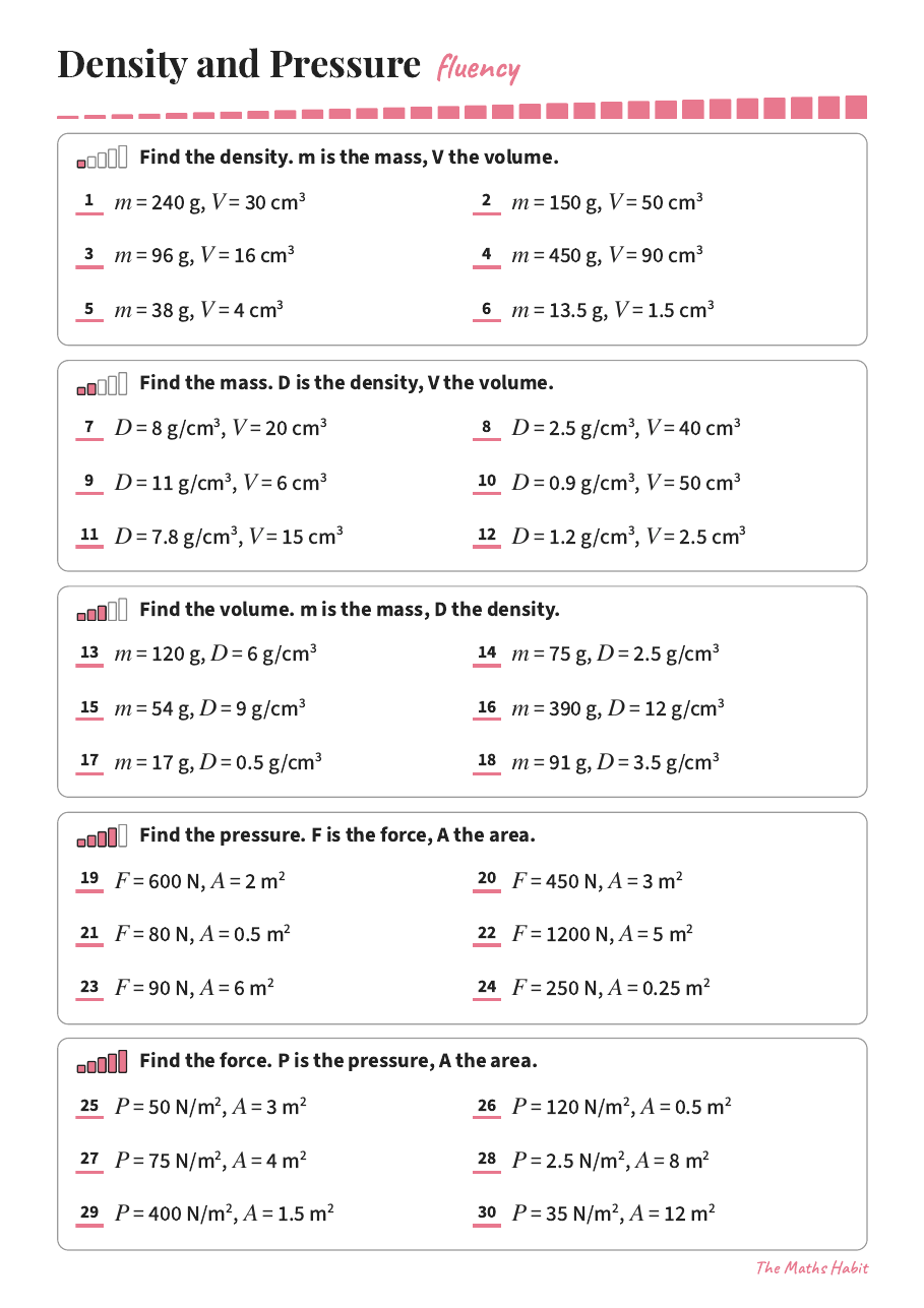 Fluency: density and pressure, first page