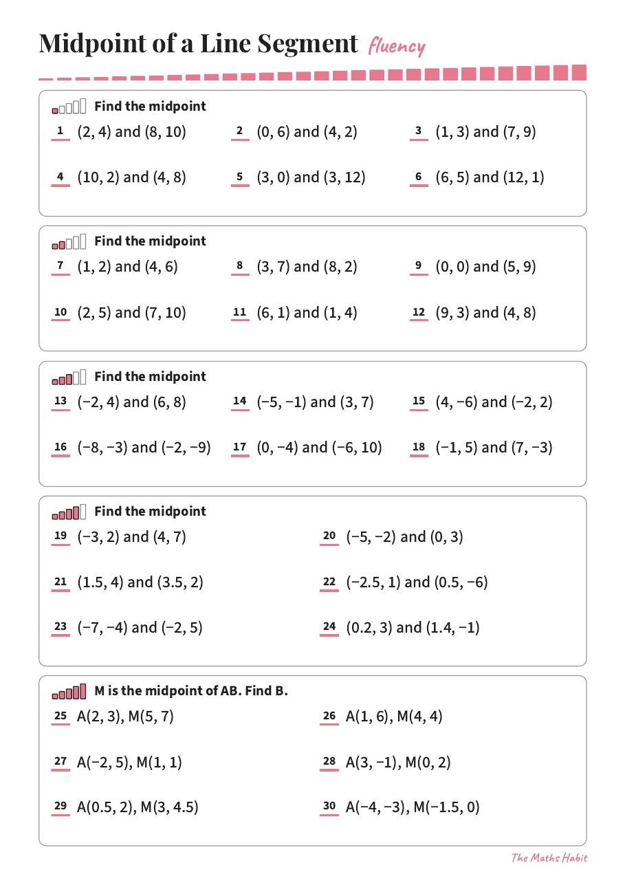 Fluency: midpoint of a line segment, first page
