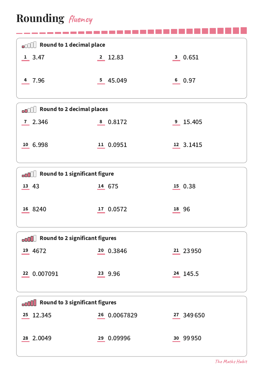 Fluency: rounding, first page