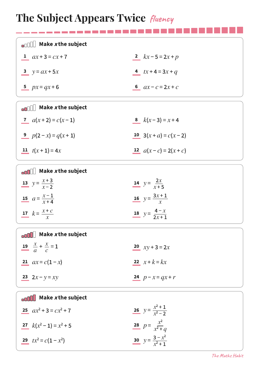 Fluency: changing the subject when it appears twice, first page
