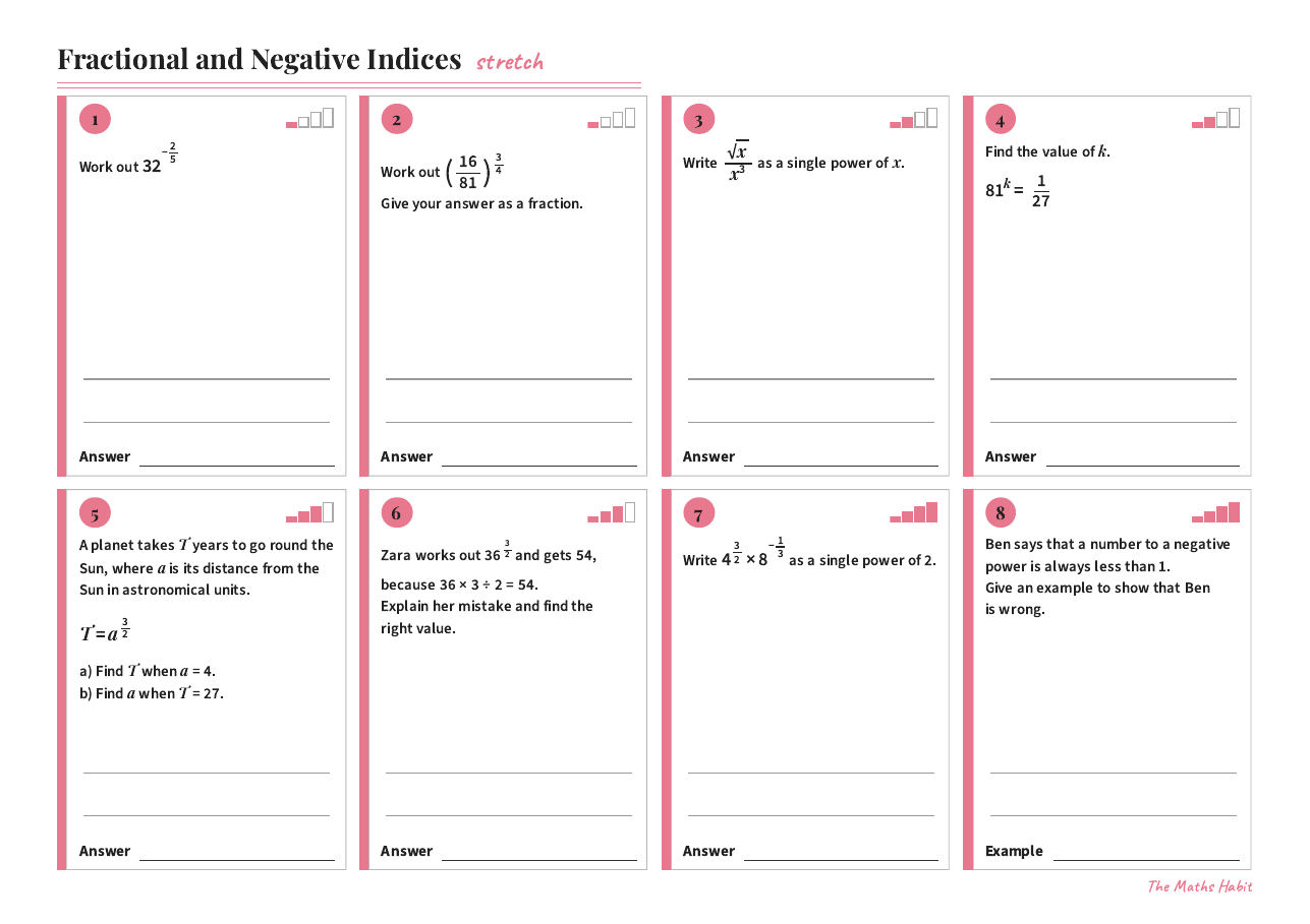 Fractional and negative indices, Stretch, first page