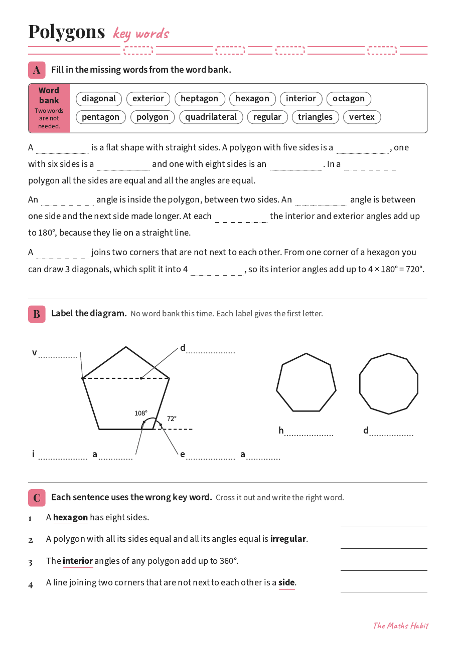 Key words: polygons, first page