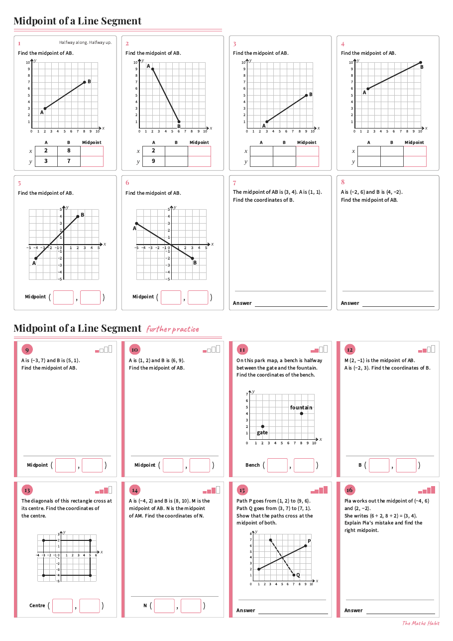 Midpoint of a line segment, first page