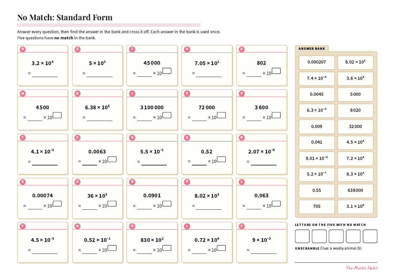 No match: standard form, first page