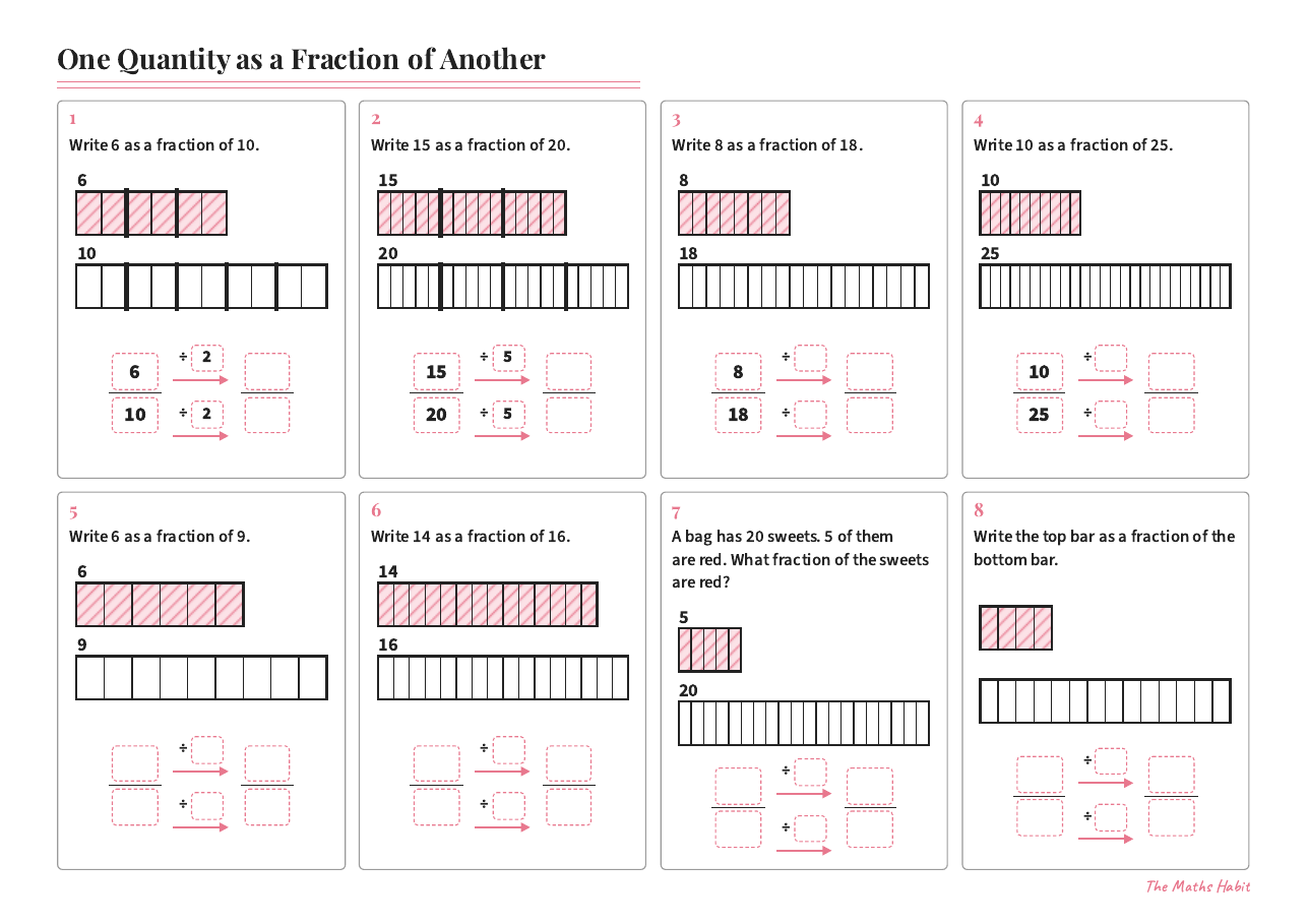 One quantity as a fraction of another, first page