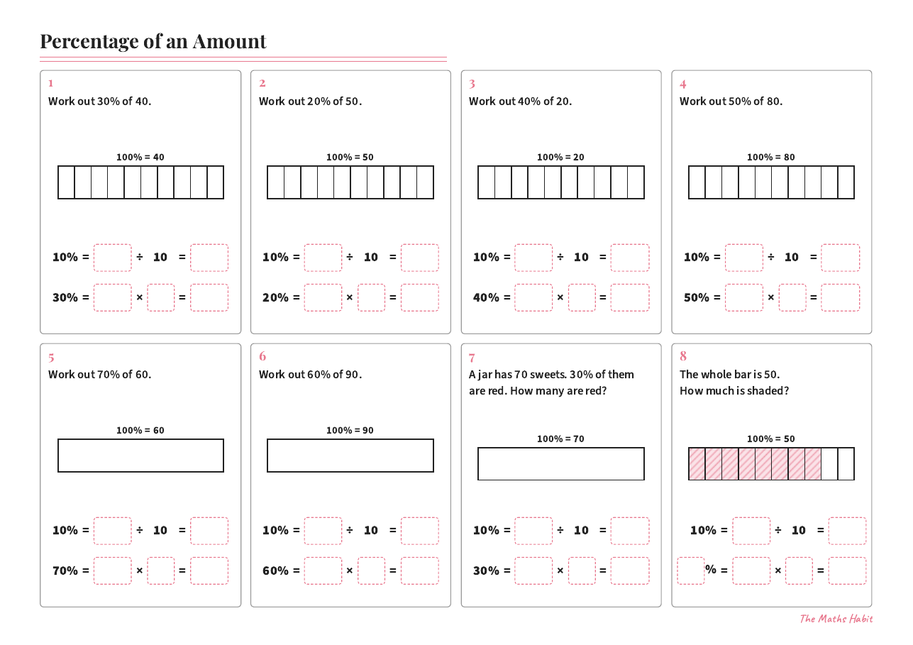 Percentage of an amount, first page