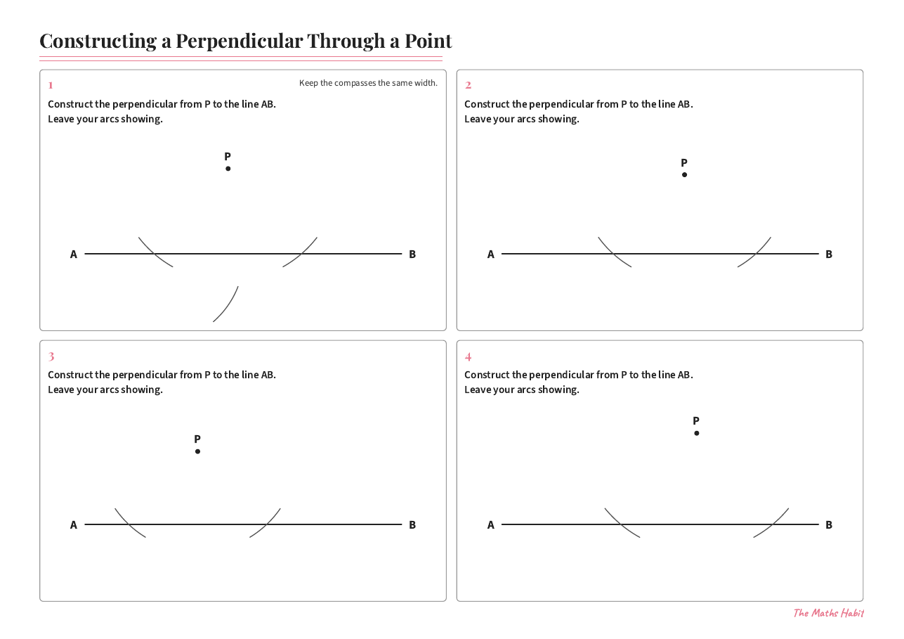 Constructing a perpendicular through a point, first page