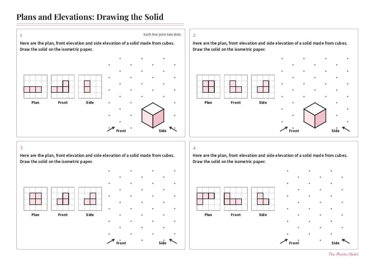 Plans and elevations: drawing the solid, first page