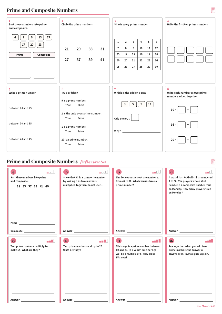 Prime and composite numbers, first page