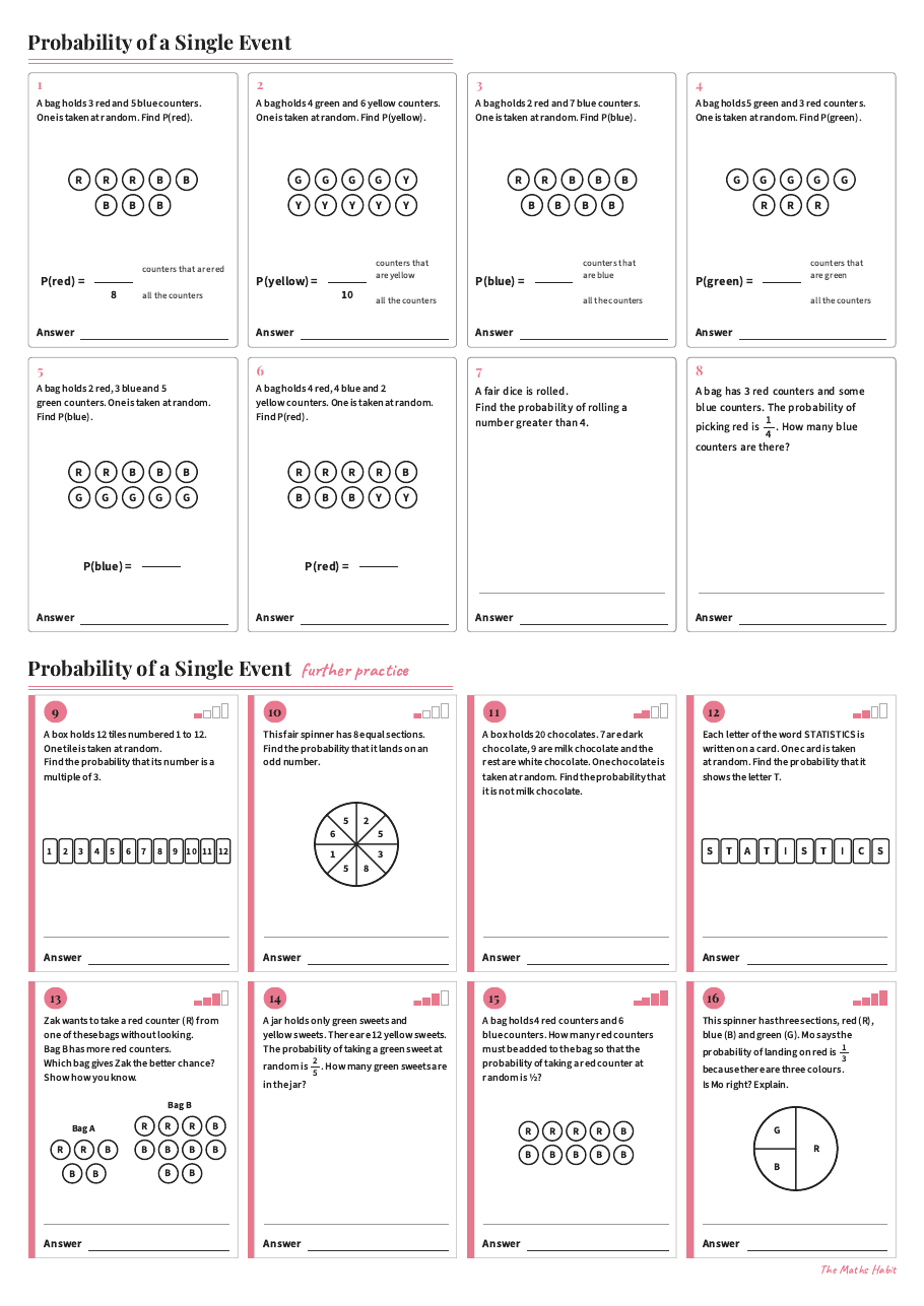 Probability of a single event, first page