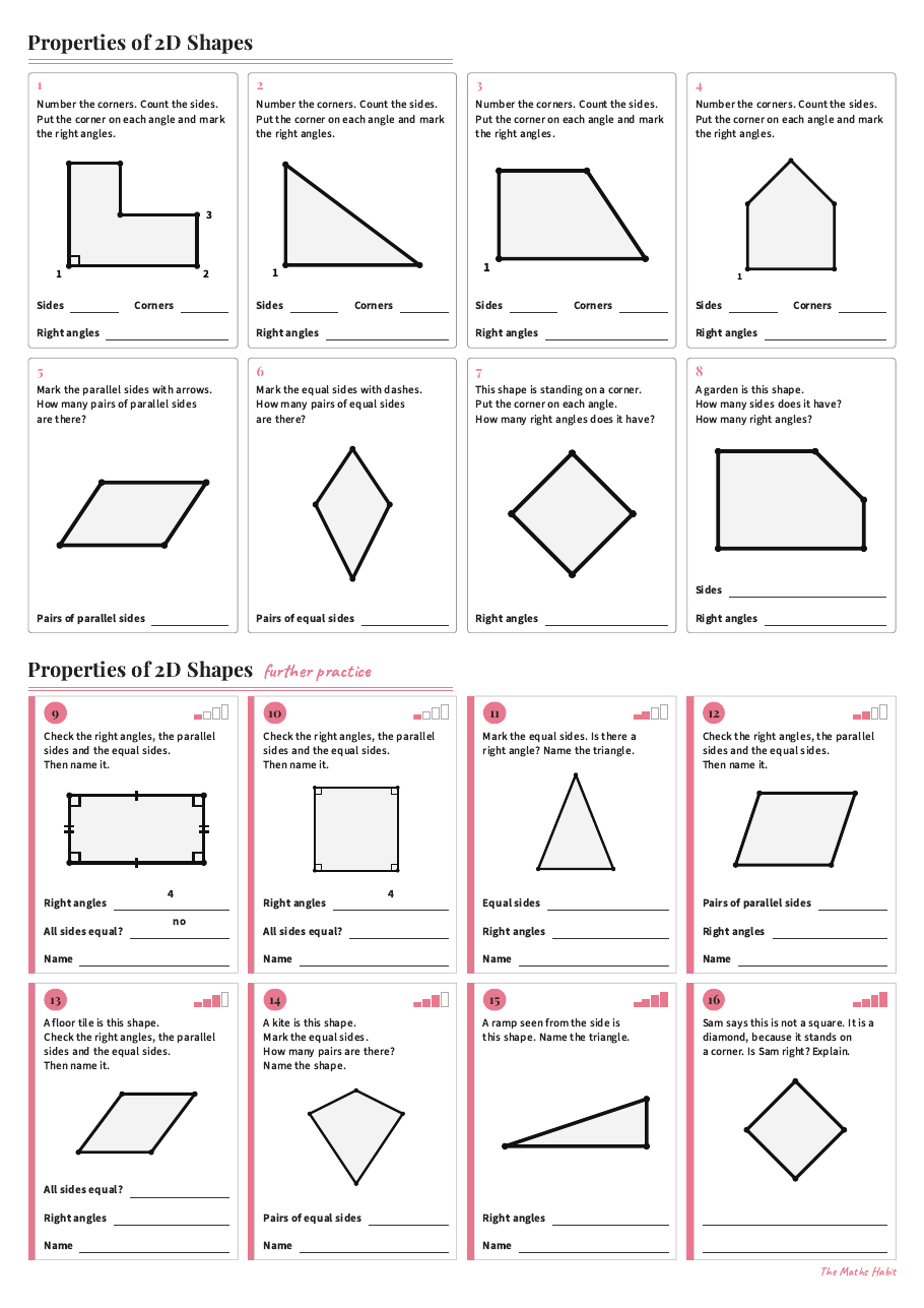 Properties of 2D shapes, first page