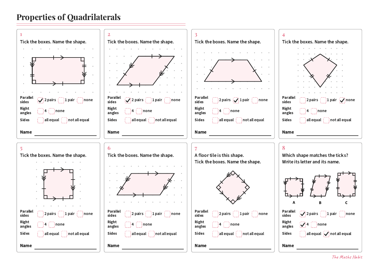 Properties of quadrilaterals, first page