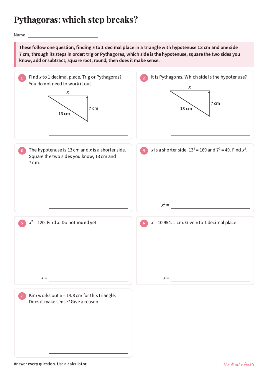 Pythagoras: which step breaks?, first page