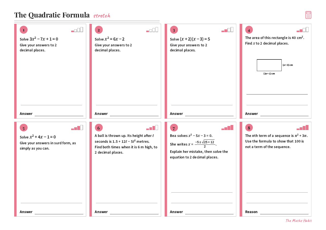 The quadratic formula, Stretch, first page