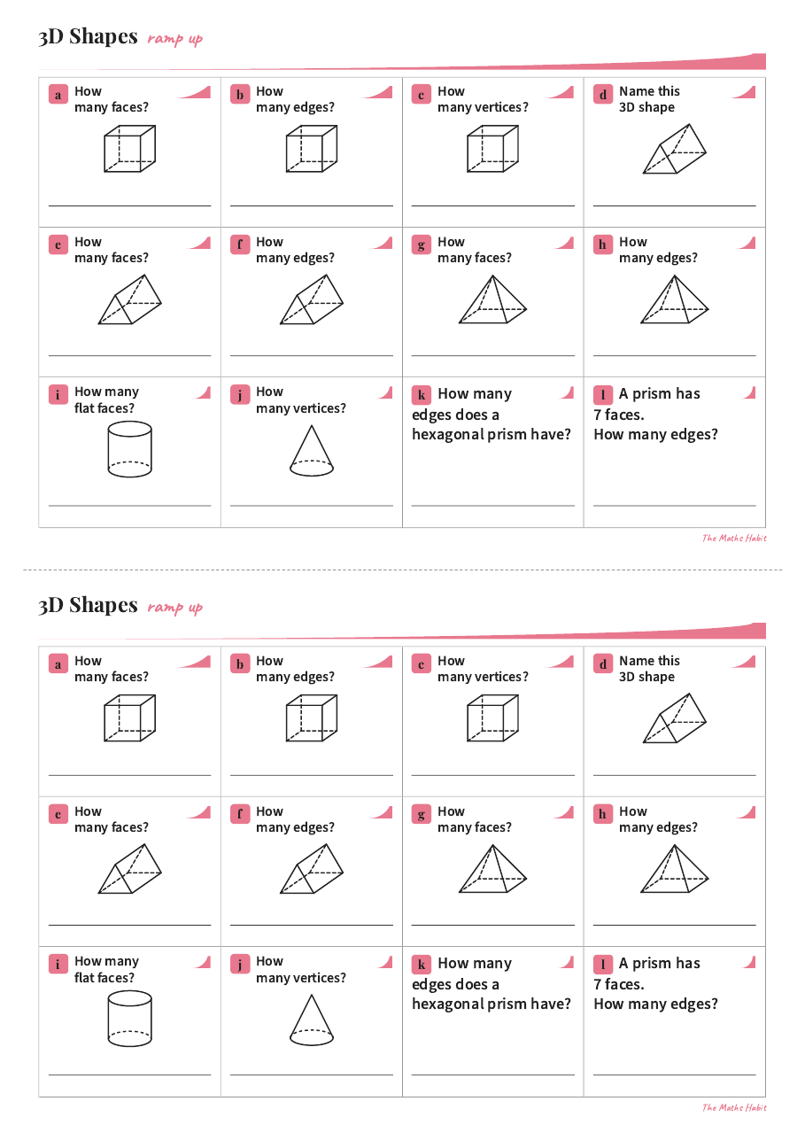 Ramp up: 3D shapes, first page